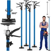 TecTake - set van 4 plafondsteunen - bouwstempel - 115 - 290 cm - blauw - 402400