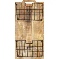 vidaXL Tijdschriftenwandrek 33x10x67 cm massief ruw mangohout