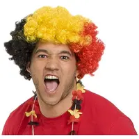 Folat - Pruik Afro België - WK voetbal 2026 - WK voetbal versiering - Olympische spelen