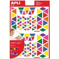 APLI Kids verwijderbare stickers, driehoek, blister met 720 stuks in geassorteerde kleuren en groottes - 3 stuks