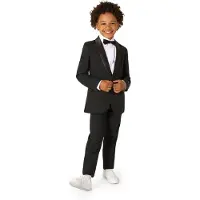Opposuits kostuum Jet Set Black zwart Jongens Polyester Reverskraag Effen - maat 98/104
