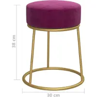 vidaXL Hocker rond fluweel paars