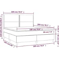 vidaXL Boxspring met matras stof blauw 180x200 cm