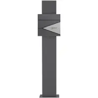 ML-Design Brievenbus 37x36,5x11 cm antraciet/houtlook staal