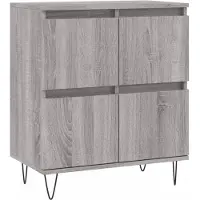 vidaXL Dressoir 60x35x70 cm bewerkt hout grijs sonoma eikenkleurig