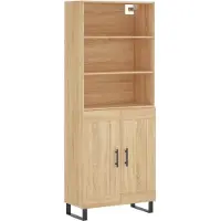vidaXL Hoge kast 69,5x34x180 cm bewerkt hout sonoma eikenkleurig