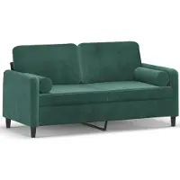 vidaXL Tweezitsbank met sierkussens 140 cm fluweel donkergroen