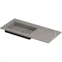 Ink Post Meubelwastafel 100x45cm Keramische Slab - Links - Zonder Kraangat - Armani Grey Mat - 8718835134655 - Rechthoekig - Wastafels,