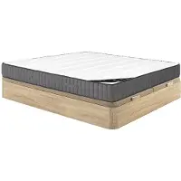 Vente-unique Set 180 x 200 cm bedbodem met opbergruimte, licht naturel + hybride matras met pocketveren met 7 zones en zeer veerkrachtig schuim van 26 cm dik - AUDACE van PALACIO