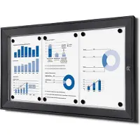 SHOWDOWN Vitrine Magnetisch 74,1 (B) x 38,8 (H) cm Antraciet 3 x A4