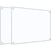 vidaXL Spatschermen keuken 2 st 80x60 cm gehard glas transparant