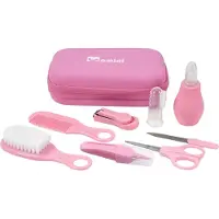 Momini BabyCare Pinky Babyverzorgingsset - 8-delige Multifunctionele Baby Cadeauset - Veilig en Stijlvol - Roze