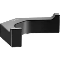 Keuco Dubbele handdoekhaak van metaal, zwart mat gepoedercoat, met twee haken voor badkamer en gastentoilet, wandhaken voor handdoeken en badjassen, Edition 11 Black Selection