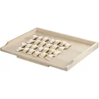 Kadax Noedelplank, houten bakplank van hoogwaardig populierenhout, deegplank met aanslaglijsten, traditionele bakplank voor pasta, cake, deegzakken (eenzijdig, 60 x 80 cm)