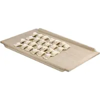 Kadax Noedelplank, houten bakplank van hoogwaardig populierenhout, deegplank met aanslaglijsten, traditionele bakplank voor pasta, cake, deegzakken (beide zijden, 60 x 80 cm)