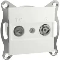 Schneider Electric TV-R outlet, IEC male+female, zonder frame, WIT, ASFORA