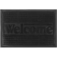 Galicja KADAX Deurmat, 60 x 40 cm, deurmat voor binnen en buiten, wasbare rubberen deurmat voor huisdeur, entree, vuilvangmat van rubber, schoonloopmat, deurmat, zwart