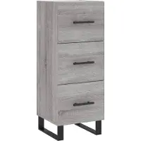 vidaXL Hoge kast 34,5x34x180 cm bewerkt hout grijs sonoma eikenkleurig