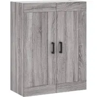 vidaXL Hoge kast 69,5x34x180 cm bewerkt hout grijs sonoma eikenkleurig
