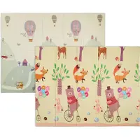 Relaxdays speelmat baby - opvouwbaar - dubbelzijdig - 200 x 150 cm - met opbergtas