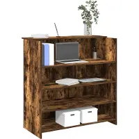 vidaXL Receptiebalie 100x50x103,5 cm bewerkt hout gerookt eikenkleurig