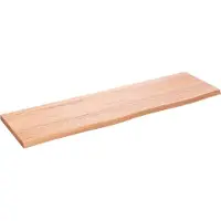 vidaXL Wastafelblad 100x30x2 cm behandeld massief hout lichtbruin