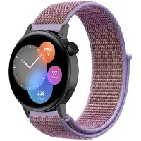Strap-it Nylon bandje geschikt voor Huawei GT 3 42mm / Huawei GT 3 Pro 43mm / Huawei GT 2 42mm - Lila