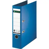 Leitz Vollpapier-Ordner, 180 Grad, DIN A4, 80 mm, blau Einband aus Hartpappe, farbiger Vollpapierübe