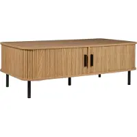 Beliani BRADLEY - Salontafel - Lichthout/Zwart - MDF