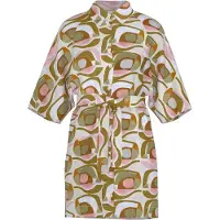Mey Nachtmode Nachthemd 'Nostalgic Geo' beige / cognac / olijfgroen / pink