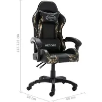 vidaXL Racestoel kunstleer zwart en camouflage