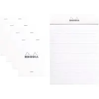 Rhodia Notitieblok - Schrijfblok - N13 - Gelijnd - 10,5x14,8 cm - 80g - wit - 80 vel - 10 stuks