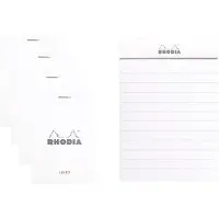 Rhodia Notitieblok - Schrijfblok - N11 - Gelijnd - 7,4x10,5 - 80g - wit - 80 vel - 10 stuks
