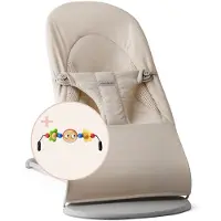 BabyBjörn Wipstoel Balance Soft - Geweven-Jersey - Tri-Fabric - Lichtbeige - Ergonomisch - Verstelbaar - Inklapbaar