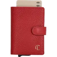 Charm London Washington Creditcard etui - 100% Leer - Leren Tas - Rood