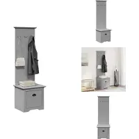 vidaXL Gangkast met haken BODO 50x40x157 cm grijs