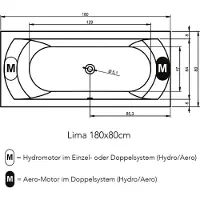 Riho Lima Easypool 3.1 Whirlpool Inbouwbad 190x90cm - Touch - Acryl - Baden, Whirlpool Baden - 8714148616031