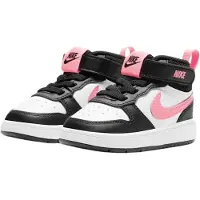 Nike Court Borough Mid 2 leren sneakers - zwart/roze Jongens/Meisjes Leer - maat 18.5