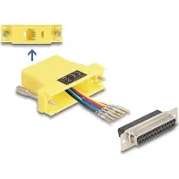 DeLOCK D-Sub 25 pin female to RJ12 female Assembly Kit yellow
