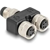 DeLOCK M8 Y-Splitter A-coded 4 pin 1 x male to 2 x female parallel connection