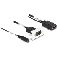 DeLOCK Easy 45 HDMI 4K 60 Hz Module with DC feed 2.1 x 5.5 mm and pigtail,22.5 x 45 mm