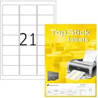 Topstick TOP STICK Universal-Etiketten, 63,5 x 38,1 mm, weiá