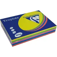 Clairefontaine multipack intens geel/groen/oranje/blauw/roze 160 grams (5 x 50 vel)
