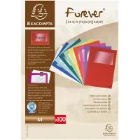 Exacompta FOREVER Pak van 100 venstermappen 120g/m2 - 22x31cm voor A4 - Geassorteerd - 50100E