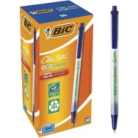 BIC Drukbalpen ECOlutions Clic Stic, 0,4 mm, gerecycleerd, blauw, 50 stuks