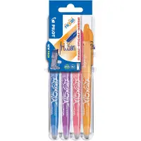 Pilot Pen FriXion - Rollerbal Pennenset - Sky Blauw Paars Koraal Abrikoos Oranje - 4 stuks