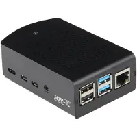 Joy-It Aluminiumbehuizing voor Raspberry Pi 4 B (zwart, geschikt voor Raspberry Pi 4 B)