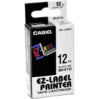 Casio labeltape XR-12WE1, 12 mm breed, wit