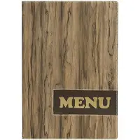 Securit Menukaart design range, A4, Houtlook, incl. 1 insteekhoes