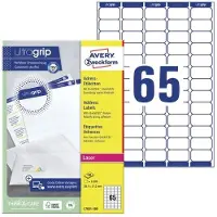 Avery Labels, Adresetiketten Avery, voor laser, 38,1 x 21,2 mm, doos van 6.500.